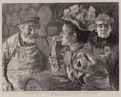 A Tasting Order at the London Docks, Fair Visitors to the Vaults by Charles Paul Renouard